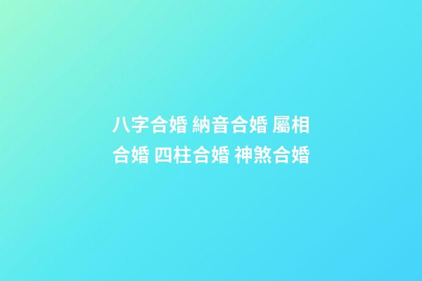 八字合婚 納音合婚 屬相合婚 四柱合婚 神煞合婚